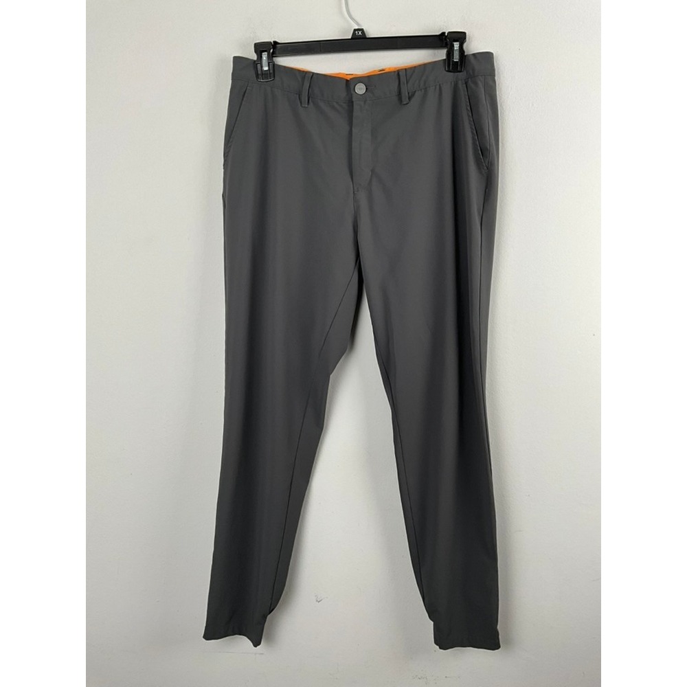 Macade Golf Mens 36x30 Regular Slim Fit Jogger Pants Gray Elastic Zip
